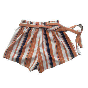 Striped Navy/Burnt Orange/Cream Women's Shorts